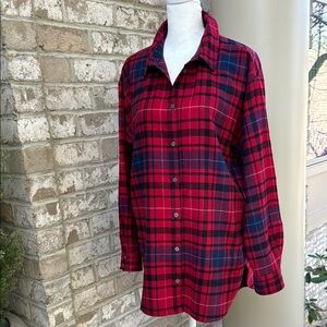Brand New LOFT Red and Blue Plaid Shirt